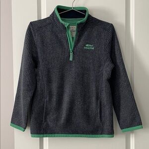 Kids' Gray and Green Quarter-Zip Pullover